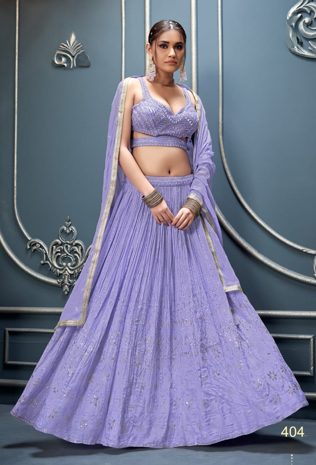 Beautiful georgette purple Crop-top