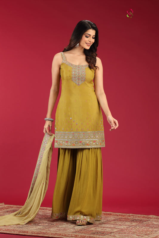 Amazing crep mustard indowestern