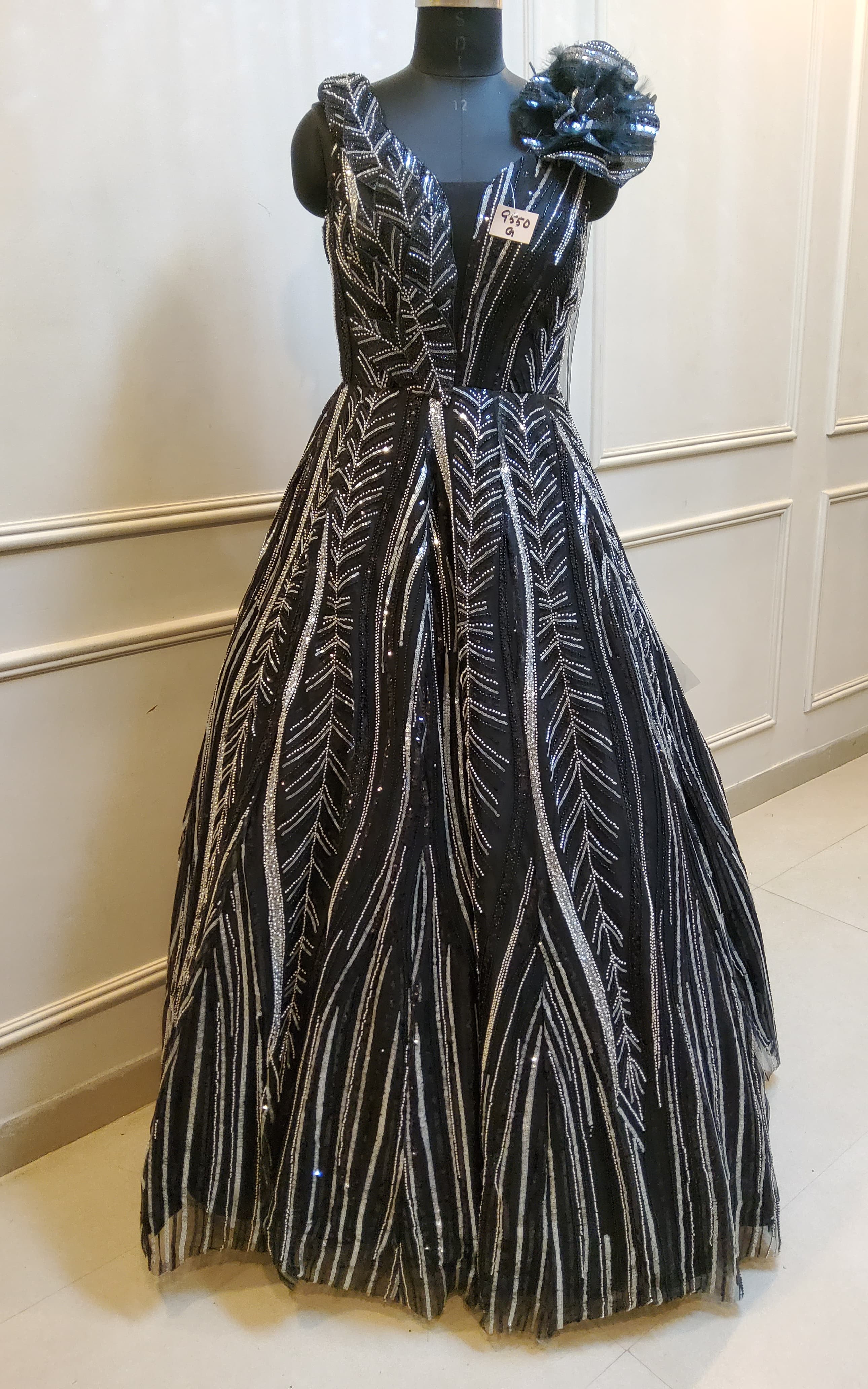 Fabulous Black net fancy gown