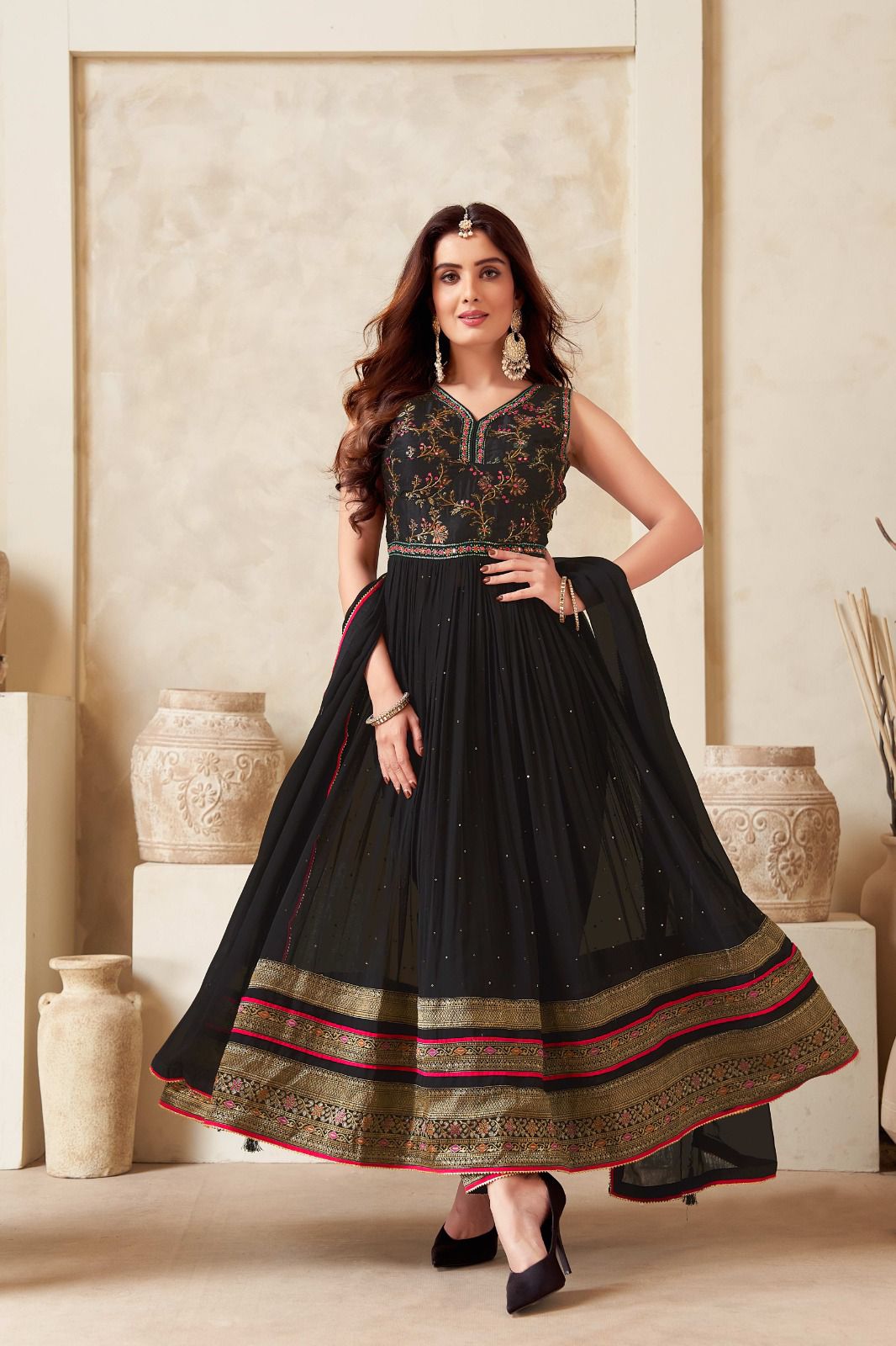 Amazing black anarkali suit