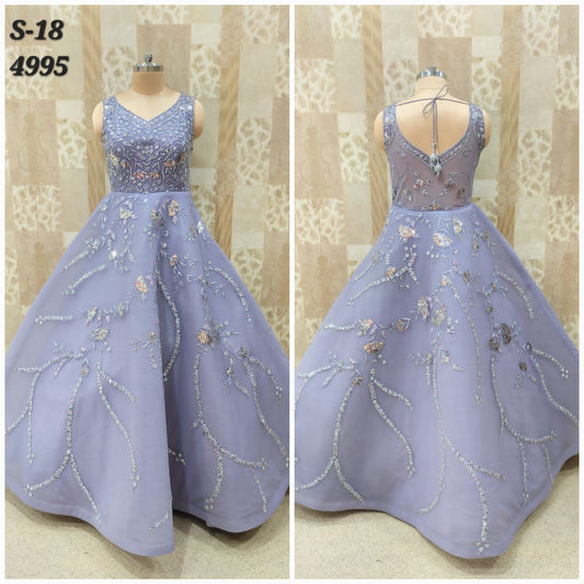 BEAUTIFUL SKY MASH NET FANCY GOWN